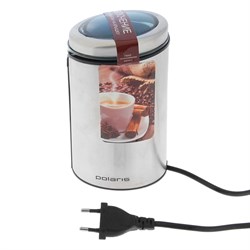 Кофемолка Polaris PCG 0815A, электрическая, ножевая, 150 Вт, 70 г, серебристая - фото 51412778