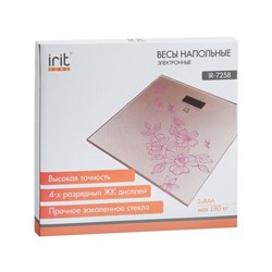 Весы напольные Irit IR-7258, электронные, до 180 кг, рисунок "цветы" - фото 51412981