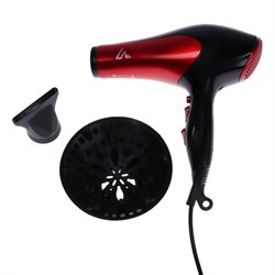 Фен Luazon LGE-004, 3800 Вт, 2 скорости, 3 температурных режима, красно-чёрный - фото 51413229