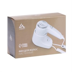 Фен Luazon LGE-006, 1600 Вт, настенный, 2 скорости, набор крепления, белый - фото 51413386