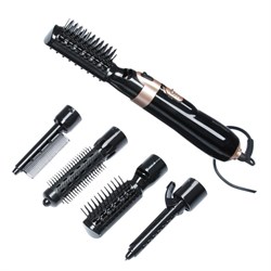 Фен-щётка Luazon LFS-02, 1400 Вт, 2 скорости, 4 насадки, чёрная - фото 51413390