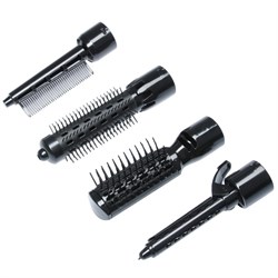 Фен-щётка Luazon LFS-02, 1400 Вт, 2 скорости, 4 насадки, чёрная - фото 51413396