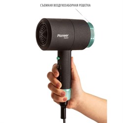 Фен Pioneer HD-1802, 1800 Вт, 2 скорости, 3 температурных режима, чёрно-бирюзовый - фото 51414521
