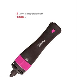 Фен-щётка Pioneer HB-1001D, 1000 Вт, 2 температурных режима, чёрно-розовая - фото 51414535