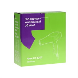 Фен Kitfort КТ-3207, 1000-1200 Вт, 2 скорости, 3 режима, концентратор, шнур 2,6 м - фото 51415210