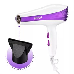 Фен Kitfort КТ-3214, 1000-1200 Вт, 2 скорости, 3 режима, концентратор, шнур 1.6 м - фото 51415223