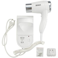 Фен BRIMIX 6830, настенный, 1200 Вт, 2 режима, 2 скорости, белый - фото 51415307