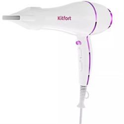 Фен КТ-3215, 1600 Вт, 2 скорости, 3 температурных режима, белый-фиолетовый - фото 51415762
