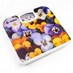 Весы напольные DELTA D-9405, механические, до 130 кг, рисунок "Анютины глазки" - фото 51415968