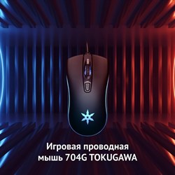 Мышь Оклик 704G TOKUGAWA черный оптическая (1600dpi) USB (4but) - фото 51416652