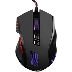 Мышь Оклик 806G черный/красный оптическая (3200dpi) USB (8but) - фото 51416756