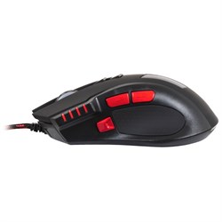 Мышь Оклик 806G черный/красный оптическая (3200dpi) USB (8but) - фото 51416758