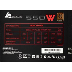 Блок питания LinkWorld ATX 550W LW-550B 80+ bronze (24+4+4pin) APFC 120mm fan 5xSATA RTL - фото 51418314