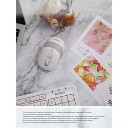 Клавиатура + мышь A4Tech Fstyler FG1010, беспроводные, USB, белый/серый - фото 51422862