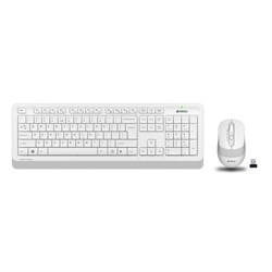 Клавиатура + мышь A4Tech Fstyler FG1010, беспроводные, USB, белый/серый - фото 51422863