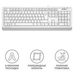 Клавиатура A4Tech Fstyler FKS10 белый/серый USB - фото 51423184