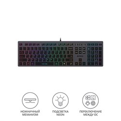 Клавиатура A4Tech Fstyler FX60 серый USB slim LED (FX60 GREY / NEON) - фото 51423253