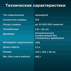 Клавиатура Оклик 170M черный USB - фото 51423444