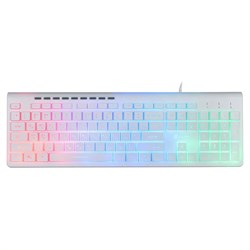 Клавиатура Оклик 490ML белый USB slim Multimedia LED - фото 51423502