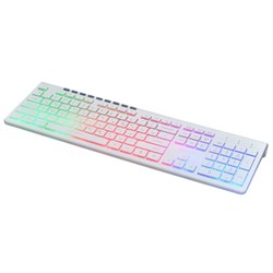 Клавиатура Оклик 490ML белый USB slim Multimedia LED - фото 51423504