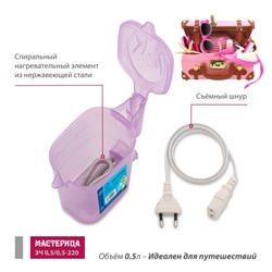 Чайник электрический «‎Мастерица ЭЧ 0,5/0,5-220‎», пластиковый, 0.5 л, 500 Вт, сиреневый - фото 51424485