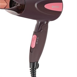 Фен Vitek VT-2261 BN, 1300 Вт, дорожный, 2 режима, 2 скорости, складная ручка, коричневый - фото 51424622