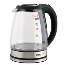 Чайник электрический Scarlett SC-EK27G36, стекло, 1.8 л, 1800 Вт, чёрно-серебристый - фото 51424995