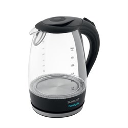 Чайник электрический Scarlett SC-EK27G74, стекло, 1.7 л, 2200 Вт, чёрный - фото 51424998