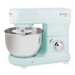 Кухонная машина Vitek VT-1436, 1000 Вт, 4 л, 6 скоростей, 3 насадки, голубая - фото 51425149