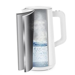 Чайник электрический Kitfort КТ-6115-1, пластик, колба металл, 1.5 л, 1800 Вт, белый - фото 51426035