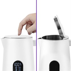 Чайник электрический Kitfort КТ-6115-1, пластик, колба металл, 1.5 л, 1800 Вт, белый - фото 51426036