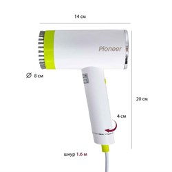 Отпариватель Pioneer SH108, ручной, 1000Вт, 100 мл, 20 г/мин, цвет белый-жёлтый - фото 51426120