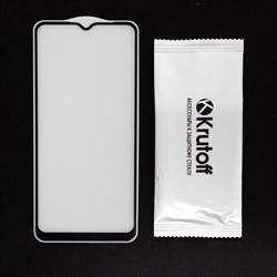 Защитное стекло Krutoff для Samsung Galaxy A12/M12, полный клей, черное - фото 51426149