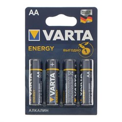Батарейка алкалиновая Varta Energy, AA, LR6-4BL, 1.5 В, блистер, 4 шт. - фото 51426526