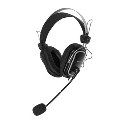Наушники с микрофоном A4Tech HS-50, мониторные, оголовье, провод 2.5 м, чёрные - фото 51428270