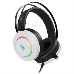 Наушники с микрофоном A4Tech Bloody G521 белый/черный 2.3м мониторные USB оголовье (G521 (WH   10046 - фото 51428472
