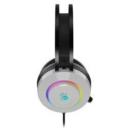 Наушники с микрофоном A4Tech Bloody G521 белый/черный 2.3м мониторные USB оголовье (G521 (WH   10046 - фото 51428475