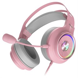 Наушники с микрофоном Edifier G4 TE розовый 2.5м накладные USB оголовье - фото 51428620