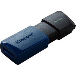 Флешка Kingston DataTraveler Exodia M 64 GB, USB 3.0, чёрный/синий - фото 51428926