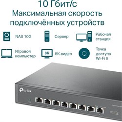 Коммутатор TP-Link TL-SX1008 8x10G неуправляемый - фото 51429166