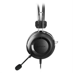 Наушники с микрофоном A4Tech HU-35 черный 2м накладные USB оголовье - фото 51430028