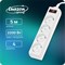 Сетевой фильтр Luazon Lighting, 4 розетки, 5 м, 2200 Вт, 3 х 0.75 мм2, 10 А, 220 В, белый - фото 51367677