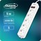 Сетевой фильтр Luazon Lighting, 5 розеток, 5 м, 2200 Вт, 3 х 0.75 мм2, 10 А, 220 В, белый - фото 51367697 Сетевой фильтр Luazon Lighting, 5 розеток, 5 м, 2200 Вт, 3 х 0.75 мм2, 10 А, 220 В, белый - фото 51367697