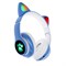 Наушники беспроводные, с ушками кошки, MYBIT W-32, Bluetooth 5.0, с микрофоном, AUX, microSD, MP3, 400 мАч, синие - фото 51371647