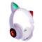 Наушники беспроводные, с ушками кошки, MYBIT W-32, Bluetooth 5.0, с микрофоном, AUX, microSD, MP3, 400 мАч, фиолетовые - фото 51371658