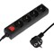 Сетевой фильтр 5bites SP4B-230 4S, 4 розетки, 3 м, 10 А, 3х0.75 мм2, с з/к, с выкл., черный - фото 51384340