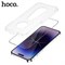 Защитное стекло Hoco для iPhone 14 Pro, с рамкой для установки, полный клей, 0.33 мм, 9H - фото 51395143